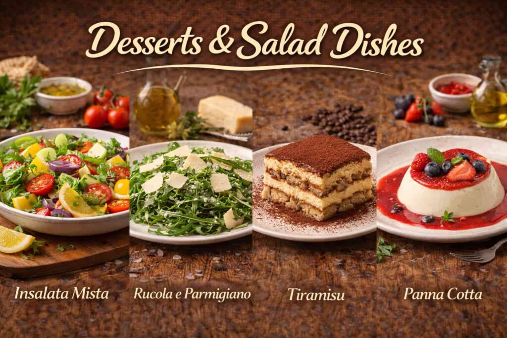 Scalinatella Restaurant New York USA -Desserts & Salad Dishes