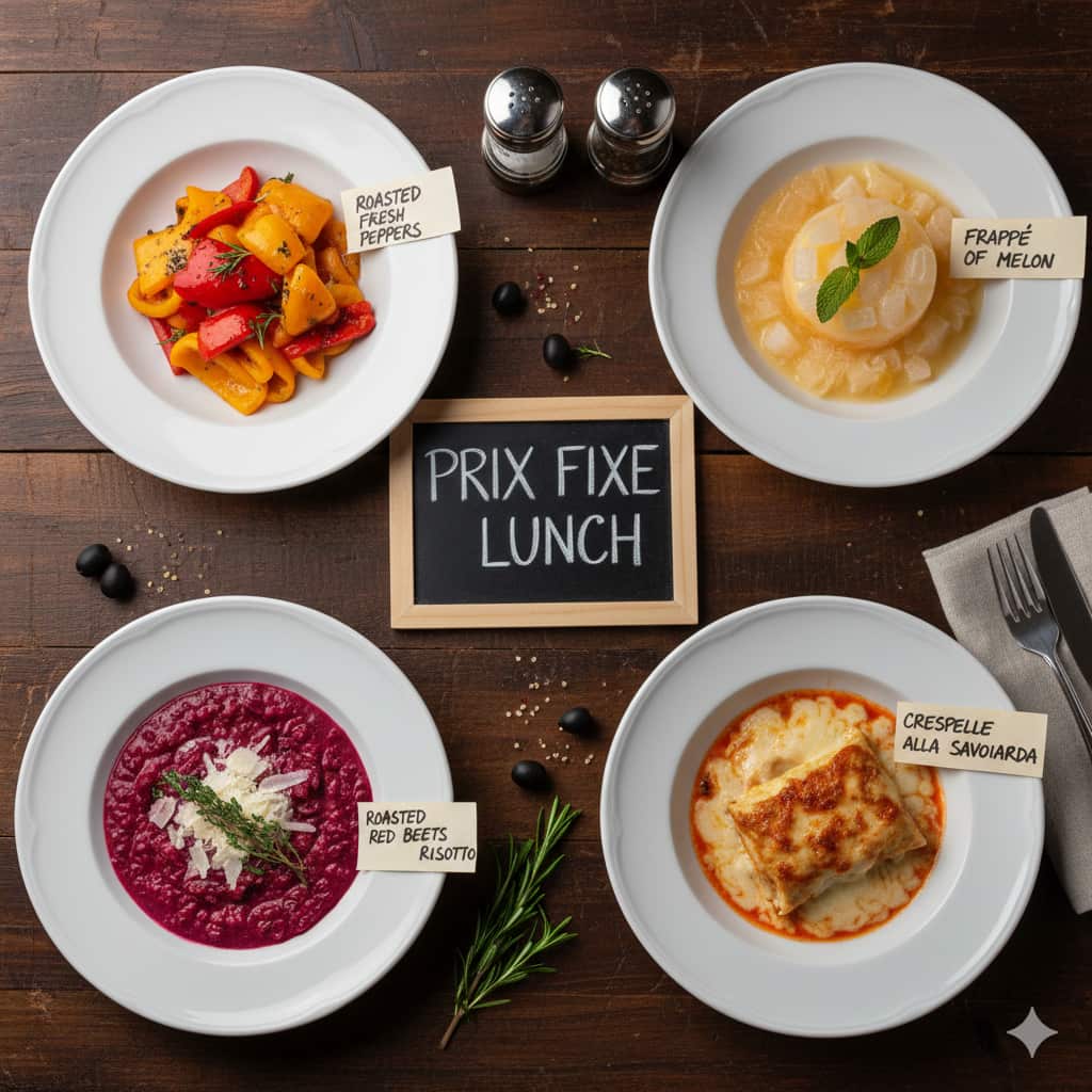 Barbetta Restaurant New York USA - Prix Fixe Lunch Dishes