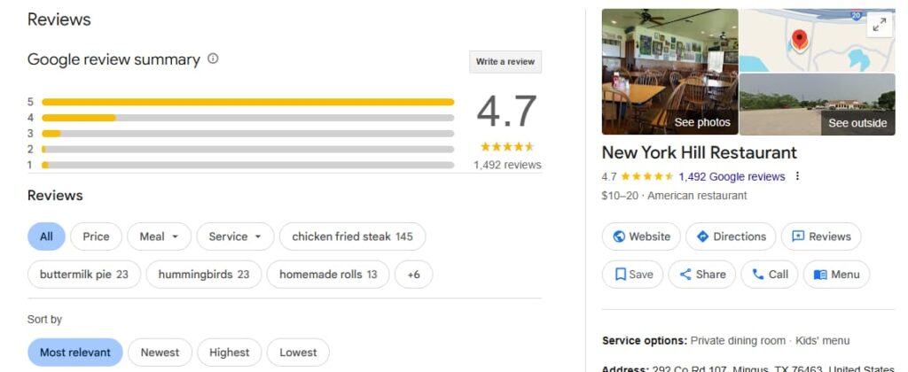 New York Hill Restaurant- Google Reviews