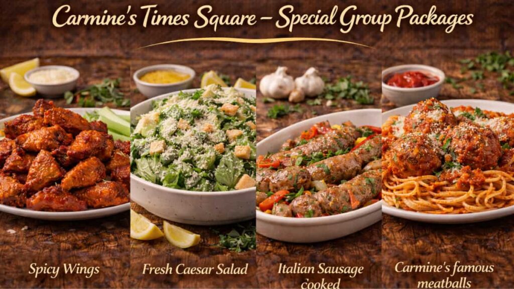 carmines italian restaurant times square new york ny special group packages