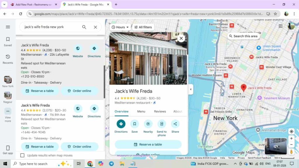jack's wife freda new york google  map